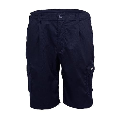 Image of Apache Men's Work Navy Shorts | Banff Lightweight Cargo Short | Navy 30 Waist UK | Elasticated Waist | Durable Triple Stitch | Multi Pocket Features