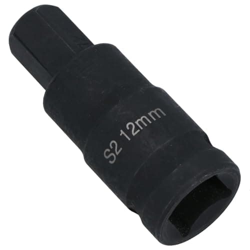 Image of M12 x 55mm 1/2in Drive Short Impact Impacted Allen hex Key Socket 12mm