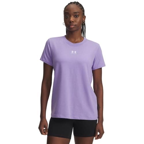 Image of Under Armour Women's Rival Core Short Sleeve T Shirt, Transparent/White, XS