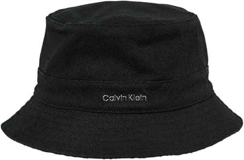 Image of Calvin Klein Women's Reversible Outdoor Bucket Hat, Black (Ck Black Mono Jacquard), One Size