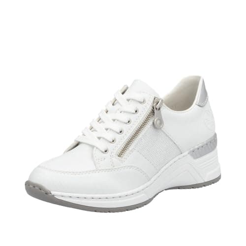 Image of Rieker Frühjahr/ Sommer, Women’s Low-Top Sneakers, White (Weiss/Weiss-Silber/Argento/ 80 80), 7.5 UK (41 EU)
