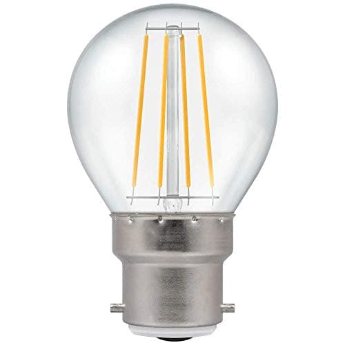 Image of Crompton Lamps LED Golfball 5W BC-B22d Dimmable Filament (40W Equivalent) 2700K Warm White Clear 470lm BC Bayonet B22 Round Light Bulb