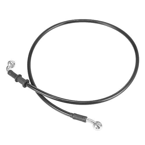 Image of Motoforti Universal 90cm 35.43" Motorcycle Brake Clutch Oil Hose Line Pipe Hydraulic Reinforced Stainless Steel Braided Black