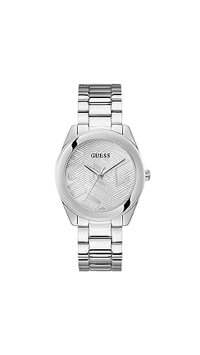 Image of GUESS Women's Cubed Watch, Silver, Bracelet