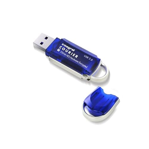 Image of Integral 128GB Courier-197 256-Bit Hardware Encrypted 3.0 USB Secure Flash Memory Drive - Certified to FIPS 197, Brute-Force Password Attack Protection & Super USB3.0 Transfer Speeds XTS-AES