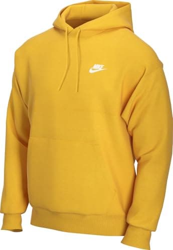 Image of Nike Men's Sportswear Club Pullover Hoodie, Soft Hoodie for Men with Kangaroo Pocket, University Gold/University Gold/White, Medium