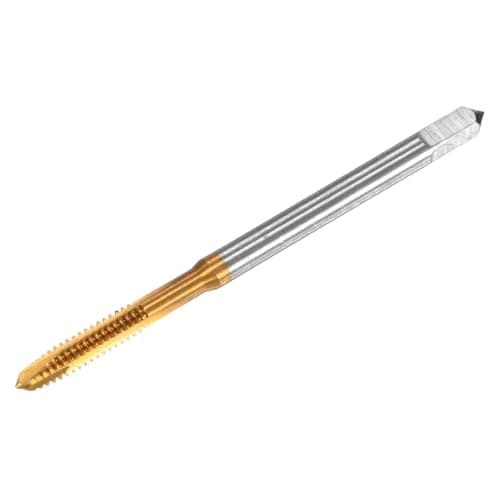 Image of M METERXITY 1-Pack 4-40 UNC Thread Tap, HSS Titanium Coated 50mm Length Straight Flute Right Hand Thread Screw Tapping Tool for Drilling/Milling Machines/CNC Machine Tools
