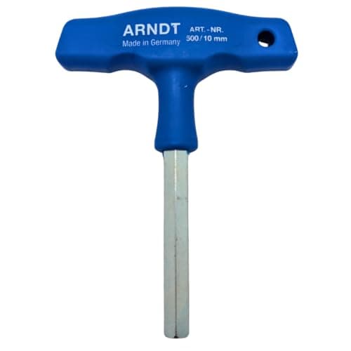 Image of ARNDT Germany 10mm T-Handle Allen Key Hex Key | Chrome Vanadium Steel | Metric Hexagonal Key Tool T-Handle Hex Wrench | Shank Length: 100mm
