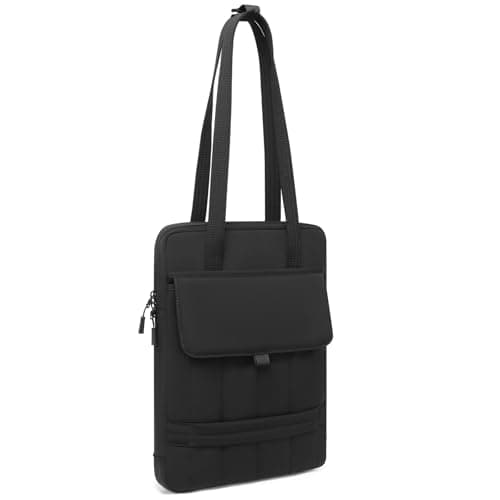 Image of HYZUO 13.3-14 Inch Puffy Laptop Sleeve Padded Handbag for 13"-14" MacBook Pro/Air, 13" 13.3" Dell/HP/Lenovo/Asus/Acer Notebook Chromebook, Women Slim Shoulder Bags Work Daily Bag, Black