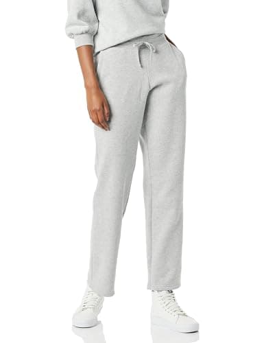 Image of Amazon Essentials Women's Straight Leg Sweatpants with Drawstring for Women, Fleece – (Available in Plus Size), Grey Heather, S