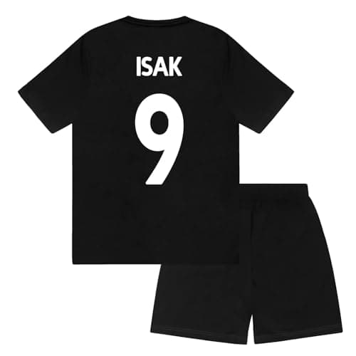 Image of Liverpool FC Boys Isak 9 Sublimation Short Pyjamas Black 10-11 Years