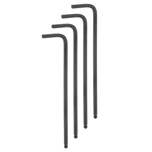 Image of sourcing map 4pcs Ball End Hex Key Wrench 1/8" L-Shape Long Arm Hexagon SAE Wrenches Chrome Vanadium Steel Repairing Tool for Home Repair Black