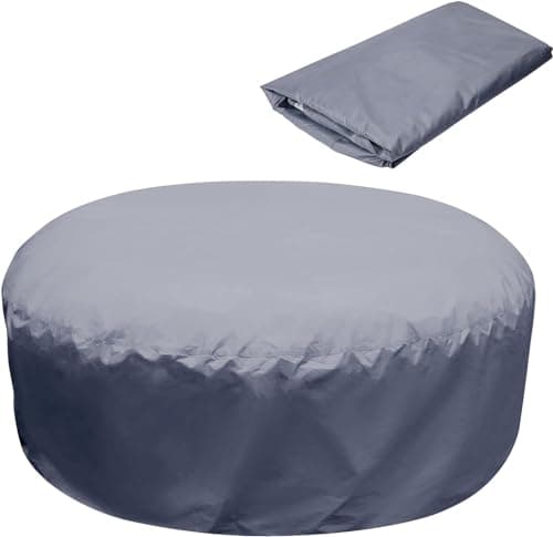 Image of 190×70CM Round Hot Tub Cover - 4 Persons Hot Tub Cover - Full Coverage Hot Tub Covers Replacement -UV Resistant, Portable Overall Spa Safety Protector for Outdoor Hot Tubs