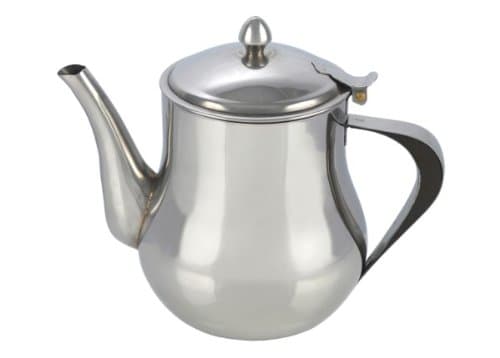 Image of Premium Polished Stainless Steel Tea Pot, Coffee Pot, 0.7 Litre (24oz) Capacity, Dishwasher Safe, Hinged Lid, Perfect for Home and Office Use. Dripless Spout. Gift Boxed