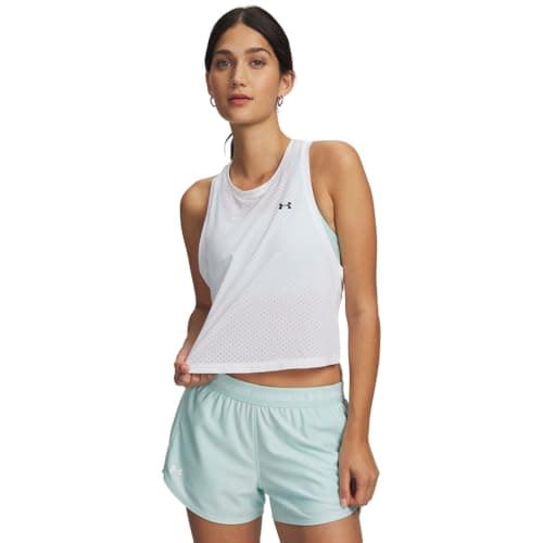 Image of Under Armour Tech Sport Mesh Crop Tank - White / / Black - SM
