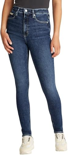 Image of Calvin Klein Women’s High Rise Skinny Fit Jeans, Blue (Denim Dark), 30W/28L