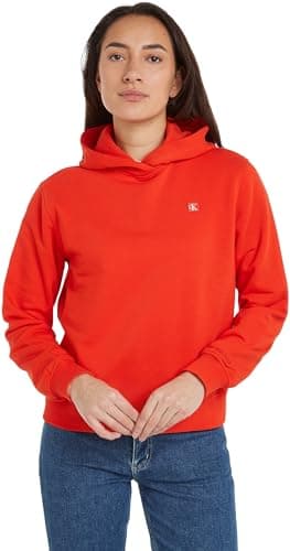 Image of Calvin Klein Jeans Women Hoodie, Red (Fiery Red), XS