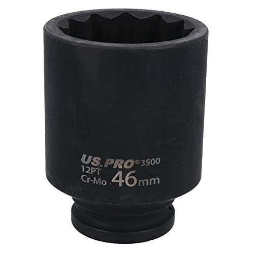 Image of 46mm 1/2" Drive Deep Metric Impact Socket Bi-Hex for Ball Joints Drive Shafts