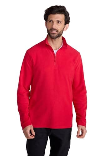 Image of Mountain Warehouse Camber II Mens Half-Zip Fleece - Lightweight & Quick Dry, Breathable Antipill Microfleece - For Spring Summer, Outdoors, Travelling & Hiking Active Red L