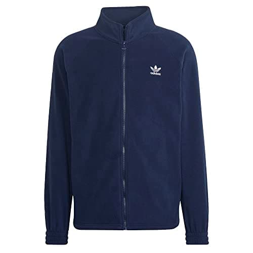 Image of adidas Originals Men's Adicolor Trefoil Teddyfleece Jacket, Night Indigo, Small