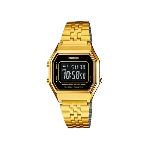 Image of Casio Ladies LA680WGA-1B Gold Metal Quartz Watch, Gold, Digital