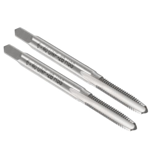 Image of sourcing map 2pcs Hand Plug Tap #6-40 UNF 2B Thread Plug Style Taps Straight Flute Screw Tapping Threading Tool High Speed Steel HSS6542