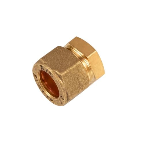 Image of Westco 28mm Compression Stop End - Brass Pipe Fitting for Plumbing & Heating Systems