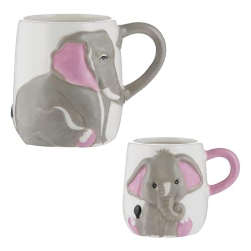 Image of Price & Kensington Set Of 2 Parent and Child Elephant Mugs