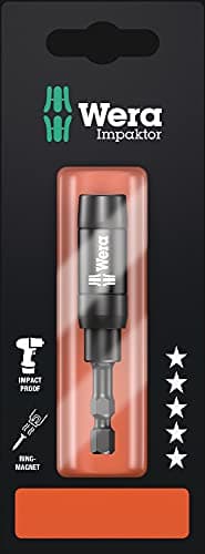 Image of Wera 897/4 IMP R SB Impaktor TriTorsion Bit Holder with retaning ring and ring magnet, 1/4" Hex Drive x 75 mm, 05073990001