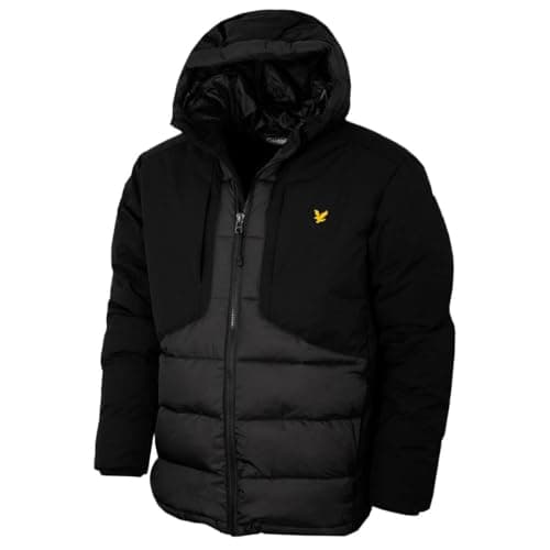 Image of Lyle & Scott Mens Wadded Hybrid Jacket - Jet Black - L