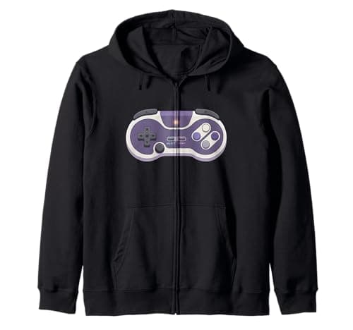 Image of Retro Mode On Vintage Gamer Design 16 Bit Style Controller Zip Hoodie