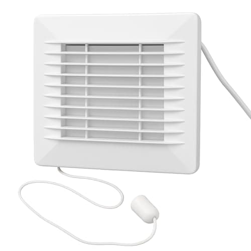 Image of AirTech-UK Bathroom Extractor Fan with Pull Cord 100mm – Quiet Ventilation for Bathrooms & Kitchens – Wall Mounted Design