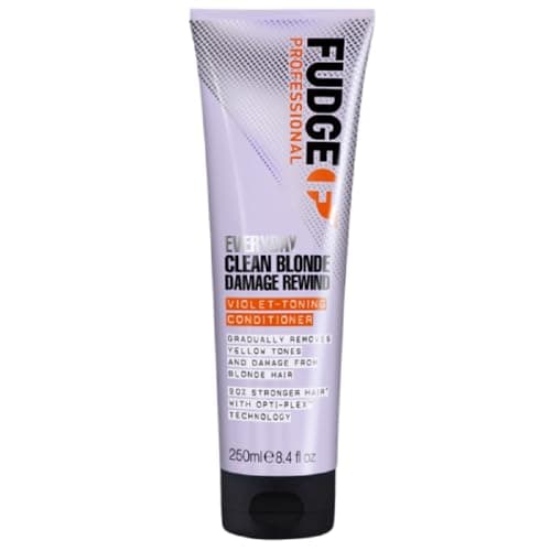Image of Fudge Professional Everyday Clean Blonde Damage Rewind Conditioner, Daily Purple Toning for Blonde Hair, Bond Repair Technology, 250 ml