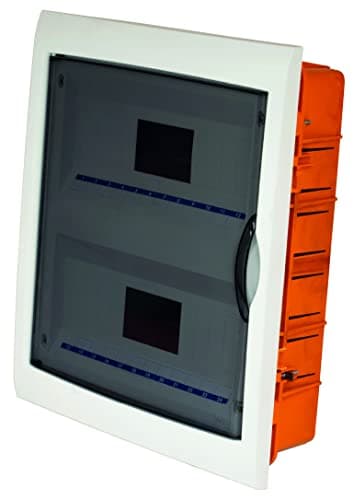 Image of Electraline 60449 Flush-Mounted Control 24 Modules with Door IP40 White/Orange