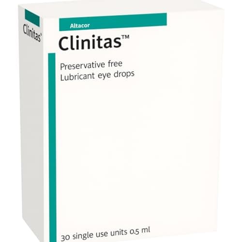 Image of Clinitas Preservative Free Lubricant Eye Drops 30 x 0.5ml - Dry Eye Relief Drops, Contact Lens Friendly, Multi-Dose Dispenser, Soothes Burning, Grittiness & Foreign Body Sensation | SterlingSquare