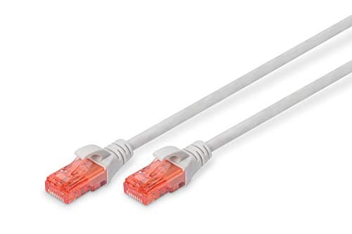 Image of Digitus LAN Cable Cat 6-10m - RJ45 Network Cable - UTP Unshielded - 1 Gbps - Compatible with Cat6 and Cat6A - Grey