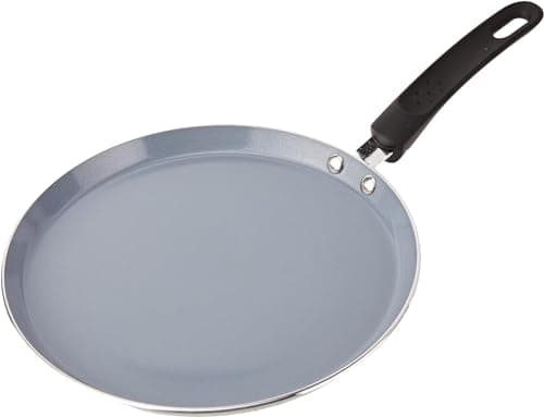 Image of MasterClass MCCPCER24 Eco Induction Crepe / Pancake Pan with Healthier Chemical Non Stick, Aluminium / Iron, Black / Blue, 24 cm