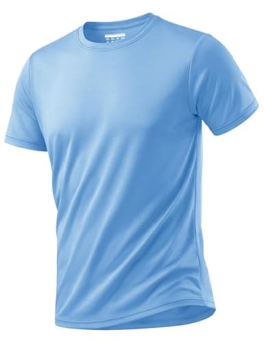 Image of MAGCOMSEN Running Tops Men Gym Workout Sports Training T Shirt Rash Vest UV Sun Protection Shirts Summer Swim Shirts for Men Lightweight Top,Blue,M