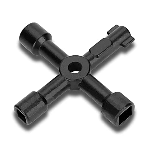 Image of FTONOM5 4-Way Multi-Functional Utilities Zinc Alloy Key Radiator Key Bleed Triangle/Square Universal Cross Triangle Key for Train Elevator Cabinet Valve Opening