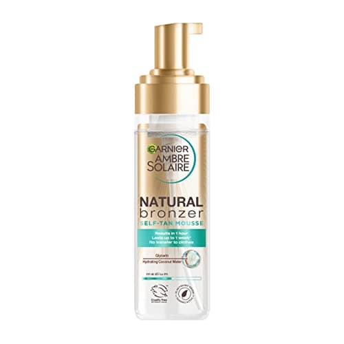 Image of Garnier Ambre Solaire Fake Tan, Natural Bronzer Self Tan Mousse 200ml, Streak Free & Intense Fake Tan In 1 Application, Hydrating Mousse With Coconut Water, For Face & Body, Vegan Formula