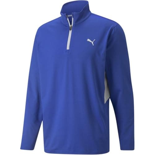 Image of PUMA Mens Vista Quarter Zip Baselayer Top Blue/Grey M