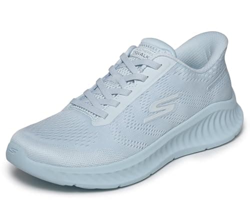 Image of Skechers Women's Go Walk Now Khloe Sneaker, Light Blue Textile/Trim, 5.5 UK