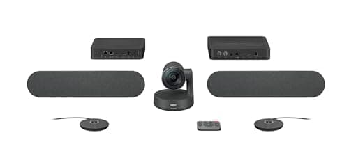 Image of Logitech 960-001242 Rally Plus 4K UltraHD (UHD) Video Conferencing Camera Kit - Rally Camera, Display & Table Hub, 2x Rally Speaker, 2x Rally Mic Pod, Remote, Certified for Teams, Zoom & More(Renewed)