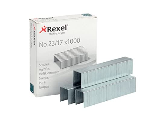 Image of Rexel No.23/17 mm Heavy Duty Staples, For Stapling up to 130 Sheets, Use with Heavy Duty Staplers, Box of 1000, 2101052
