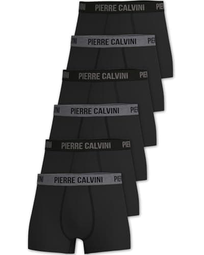 Image of Pierre Calvini Hipster Mens Boxers - Breathable, Moisture Wicking, Soft Cotton Mens Underwear - Fitted, Comfortable Boxers for Men - Boxer Shorts Men Multipack - 6 Pk - Black - XL