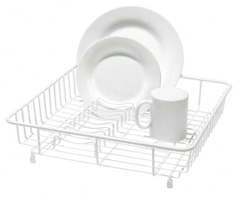 Image of Delfinware 2010 W Dish Drainer, Metal, White, 37 x 37 x 9.5 cm