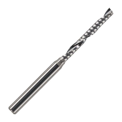 Image of Rennie Tools - 2mm Cutting Diameter x 22mm Flute x 1/8" Shank Single Flute (O Flute) Solid Carbide Up Cut Spiral Router Cutter Bit For ACM Aluminum Acrylic PVC MDF Plastic Endmill/End Mill