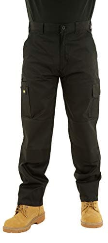 Image of Mens Cargo Work Trousers Size 30 to 42 by MIG - Combat with Knee PAD Pockets (36" Waist/Regular Leg, Black)