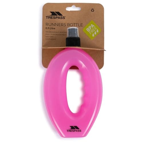 Image of Trespass Unisex Sports Water Bottle Sprint - Handheld Running Gym Bottle, Easy Grip, Sports Cap Lid, Lightweight Plastic, Adventure Accessory, for Runners and Gym