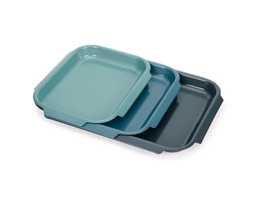 Image of Joseph Joseph Nest™ Bake 3-Piece Non-Stick Baking Tray Set, Carbon Steel, Easy-Pull Handles, Stackable, Space-Saving Design, 10-Year Guarantee